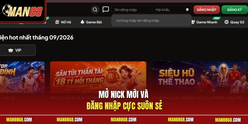Trang Chủ 17 Mở nick mới và đăng nhập cực suôn sẻ
