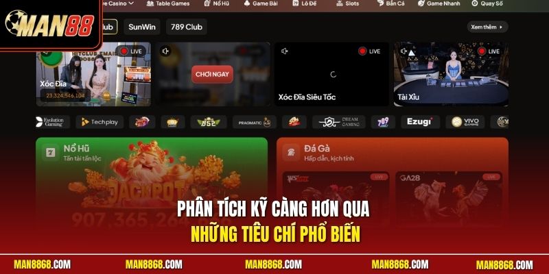 Phân tích kỹ càng hơn qua những tiêu chí phổ biến
